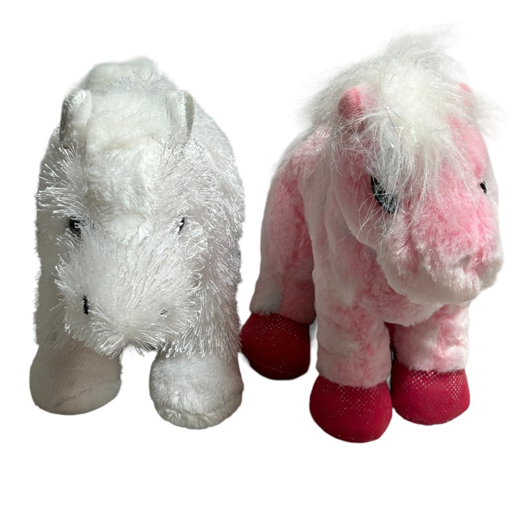 Webkinz Pink & White Pony Horse Lot of 2